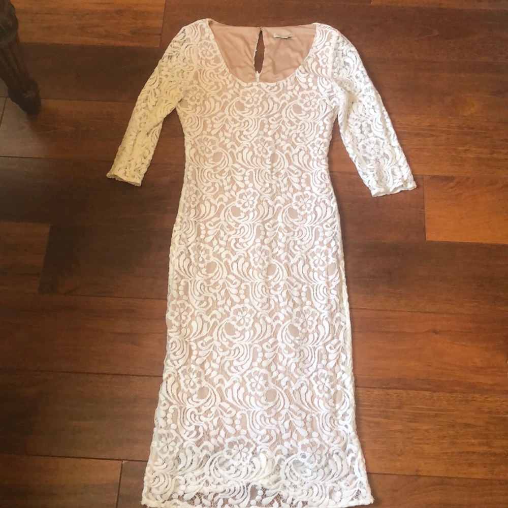 Eva Mendes white lace midi dress🦋